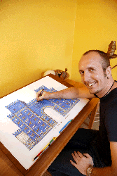 Jens J�hnig an der Arbeit am Ischtartor von Babylon